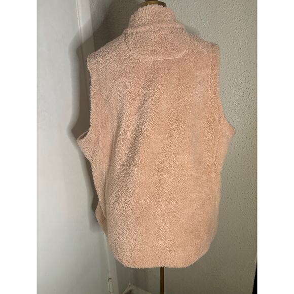 Calvin Klein Pink Faux Fur Zip Vest 1X Plus Size Angelcore Balletcore Mobwife - Picture 2 of 13